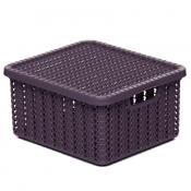 Коробка Idea "Вязание", цвет: пурпурный, 1,5 л, с крышкой