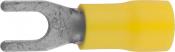Наконечник СВЕТОЗАР для кабеля, изолированный, с вилкой, желтый, вн. d 4,3мм, под болт 8мм, провод 4-6мм2, 48А, 10шт