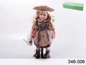 Кукла фарфоровая "ДЕВОЧКА С ЛЕЙКОЙ" высота=42 см.