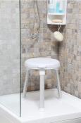 Стул для ванной с поворотным сиденьем (на 360 градусов), алюмин. ножки, белый