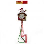 Украшение новогоднее подвесное House & Holder "Дед Мороз и часы", длина 60 см