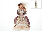 Кукла декоративная, фарфоровая "Анастасия" 13*7,5*36,5см (с декоративными стразами и перьями) (подарочная упаковка)