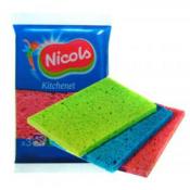 Nicols Kitchenet губки целлюлозные для кухни 3 шт