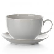 Чашка чайная с блюдцем "Белая" Янтарь, объем 210 мл (2 сорт, рис.1)