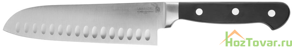 Нож LEGIONER "FLAVIA" "Сантоку", пластиковая рукоятка, лезвие из молибденванадиевой стали, 200мм