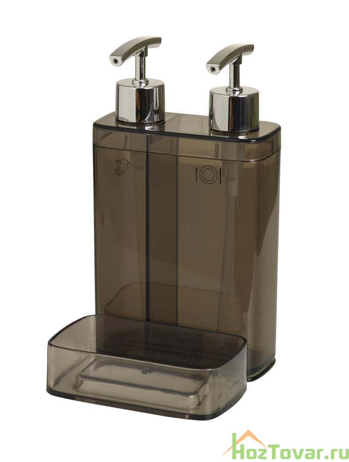 VIVA Дозатор для жидкого мыла (пр.-дымчатый) с секцией для губки