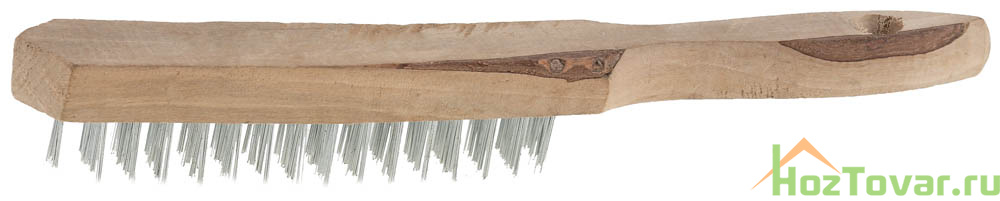 Щетка ТЕВТОН стальная с деревянной рукояткой, 4 ряда