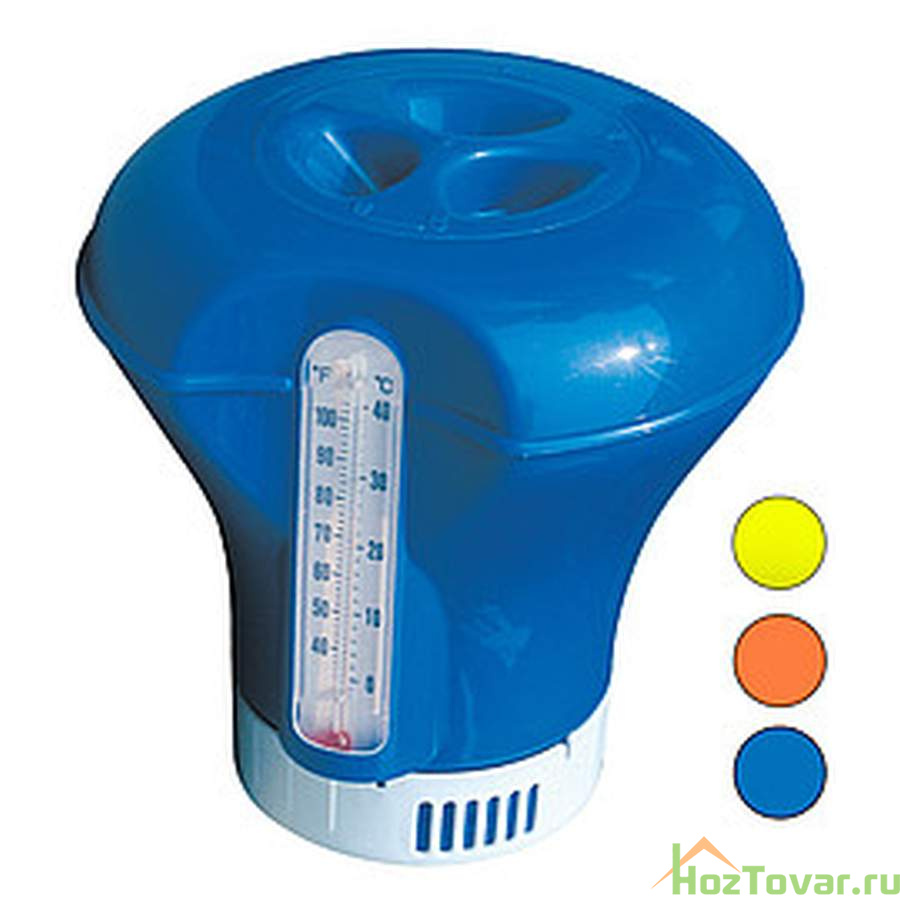 Дозатор плавающий + термометр для бассейна h=18,5см (3вида)