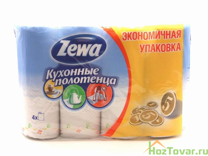 Полотенца кухонные Zewa Белые 4 шт.
