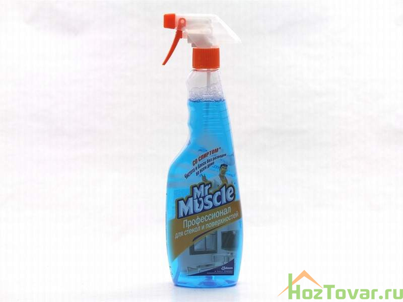 Мистер Мускул, средство для мытья стёкол триггер 500 мл. синий