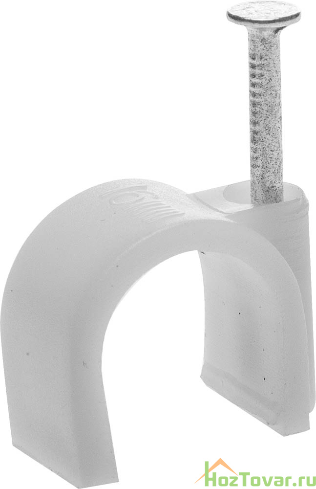 Скоба-держатель STAYER "MASTER" полипропиленовая, для круглого кабеля, с оцинкованным гвоздем, 16 мм, 40 шт