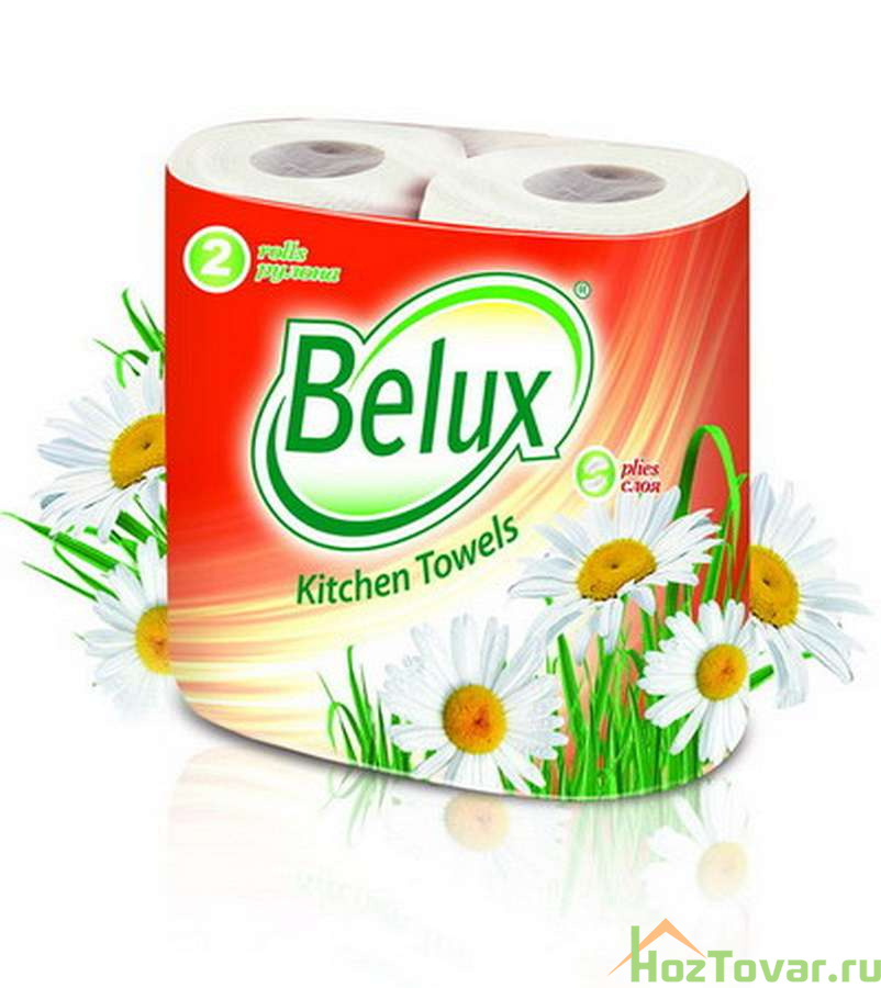Полотенца кухонные бумажные "Belux", двухслойные, цвет: белый, 2 рулона