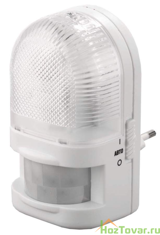 Светильник-ночник СВЕТОЗАР с датчиком движения, ЛОН-лампа, с выключателем, 7W, цветовая температура 2700К