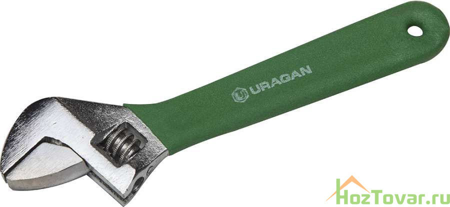 Ключ разводной URAGAN, хромированный, с обливной рукояткой, 150мм
