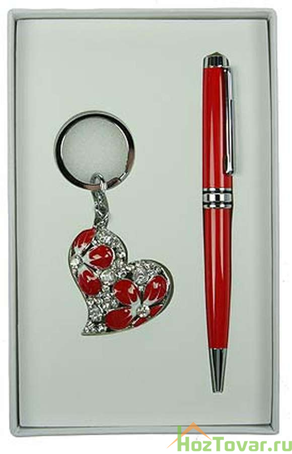 Подарочный набор "Сердце": ручка, брелок 17*11*3см (1 шт)