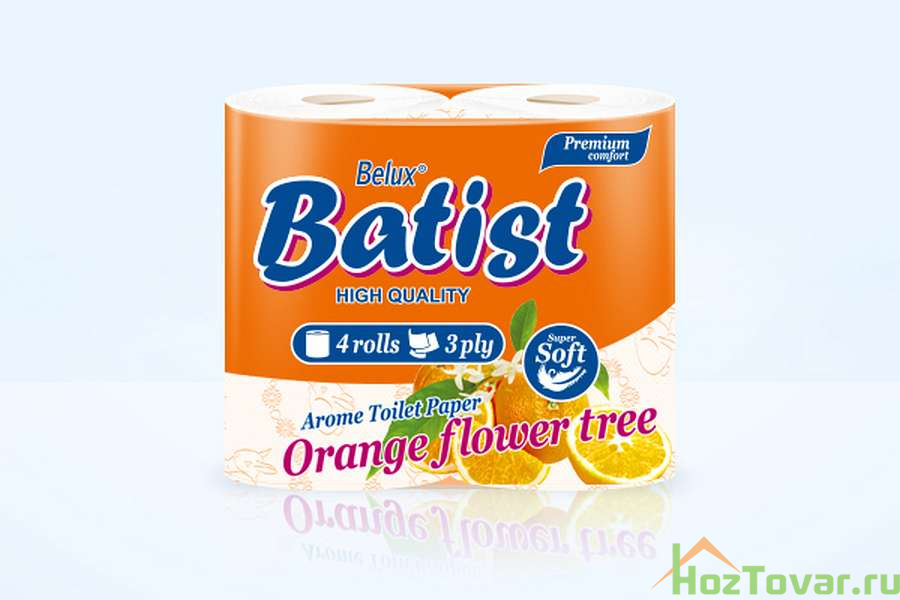 Туалетная бумага Batist 3х-сл Апельсиновое дерево 4рул