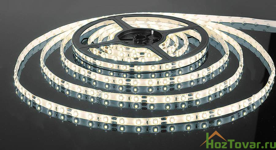 Светодиодная лента 3528/60 LED 4.8W IP65 [белая подложка] белый свет, цена за 5 м