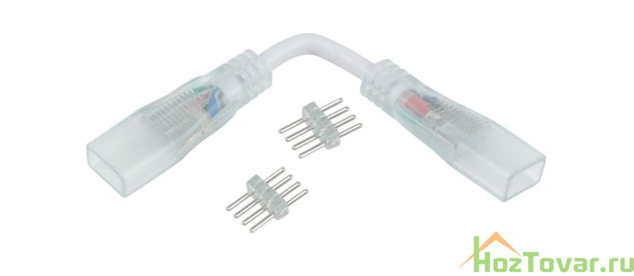Аксессуары для светодиодной ленты Переходник для ленты угловой RGB 220V 5050 (10pkt)