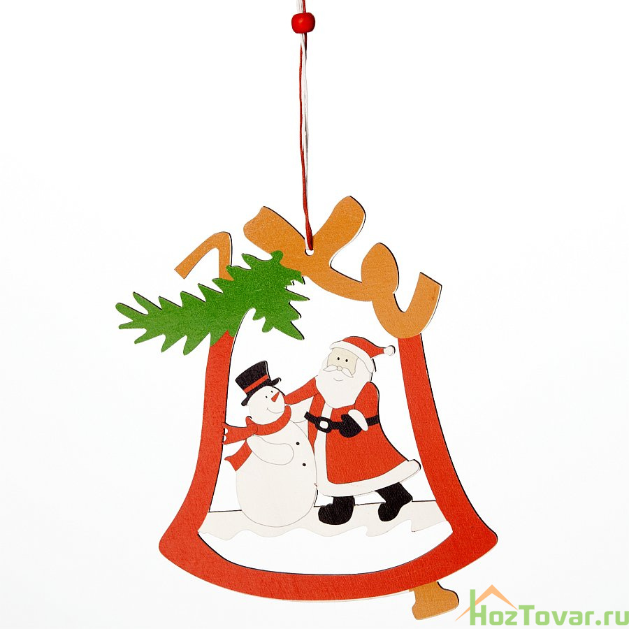 Украшение новогоднее подвесное House & Holder "Дед Мороз и снеговик", 14,5 х 19 см