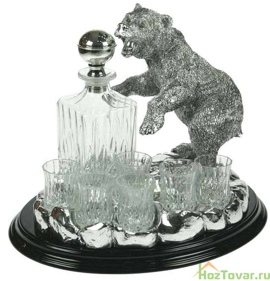 Подарочный набор для крепких напитков на 6 персон Chinelli "Медведь", D=28 см