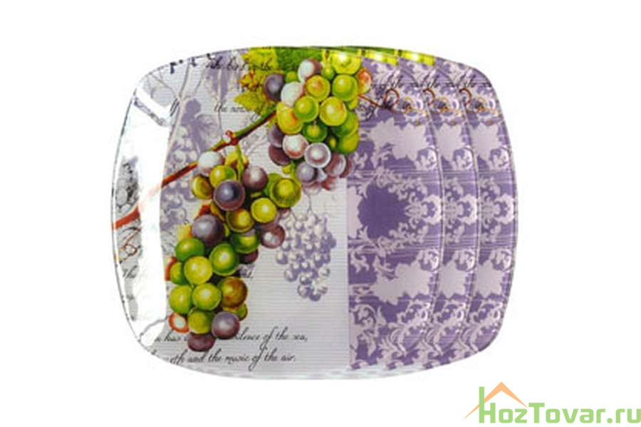 Набор 3 тарелки квадратных Виноград La Vita