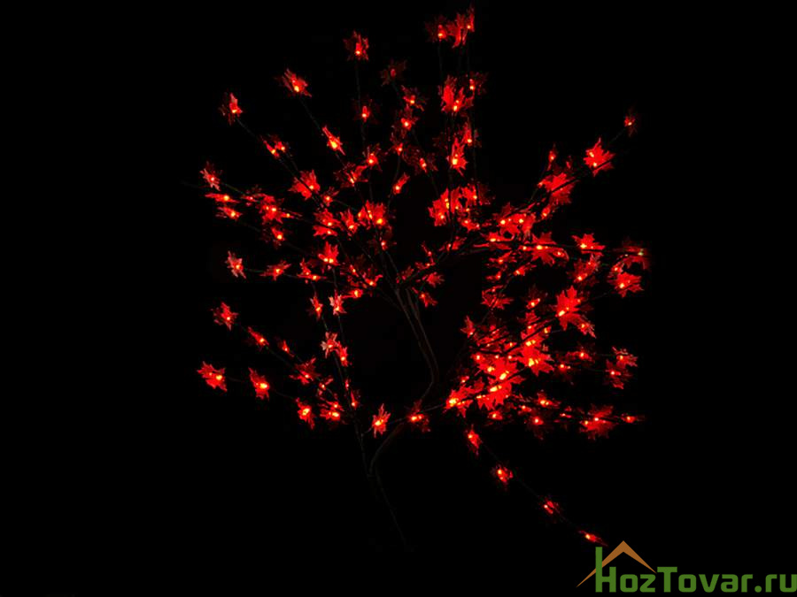 Фигура декоративная (с подсветкой) "Дерево" h=120см (168 ламп, 8 режимов мигания, с украшением) (красная) (белая упаковка)
