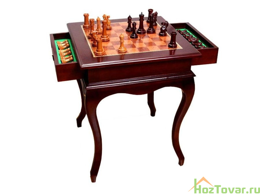 Шахматный стол с деревянными фигурками 56*56*70 см