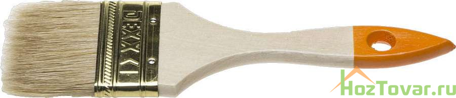 Кисть флейцевая DEXX "ПРАКТИК" , деревянная ручка, натуральная щетина, индивидуальная упаковка, 63мм