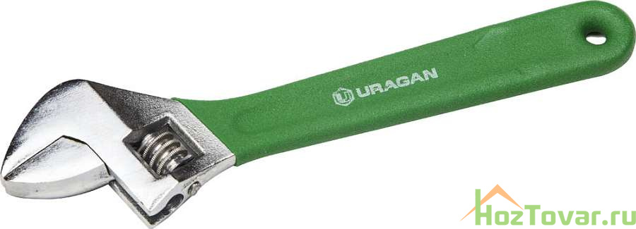 Ключ разводной URAGAN, хромированный, с обливной рукояткой, 200мм