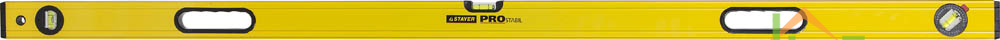 Уровень STAYER"PROFI" PROSTABIL профессион коробчатый, усилен, 2 фрезер поверх, 3 ампулы (1 поворотная), ручки, 150 см