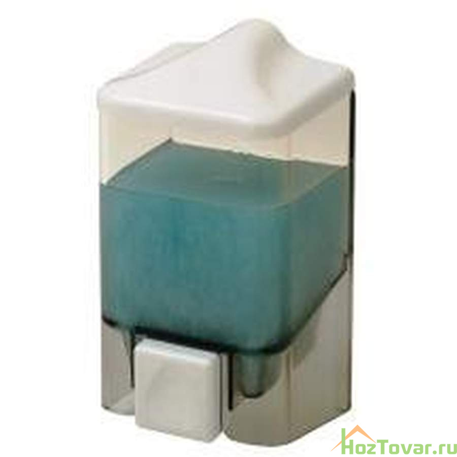Дозатор для мыла 1000 мл (прозрачный-белый) 10,5*10,5*19 см)