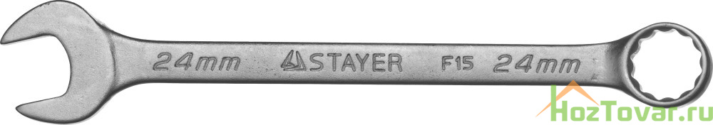 Ключ STAYER "MASTER" гаечный комбинированный, хромированный, 24мм