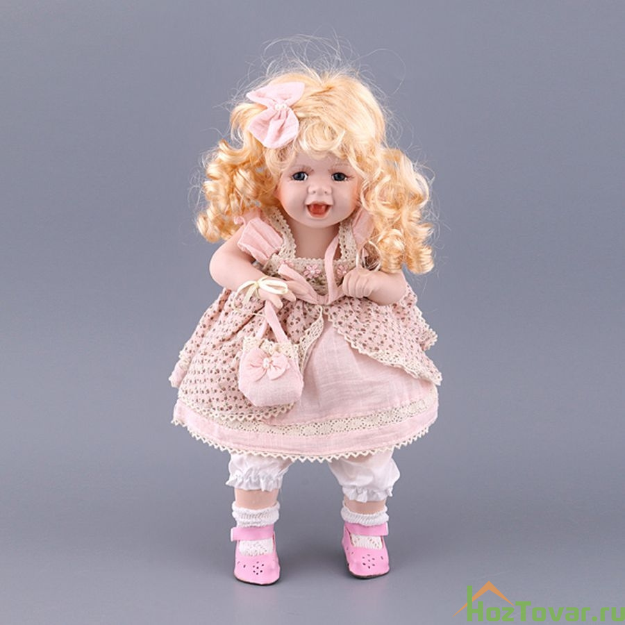 Фарфоровая кукла с мягконабивным туловищем высота=31 см