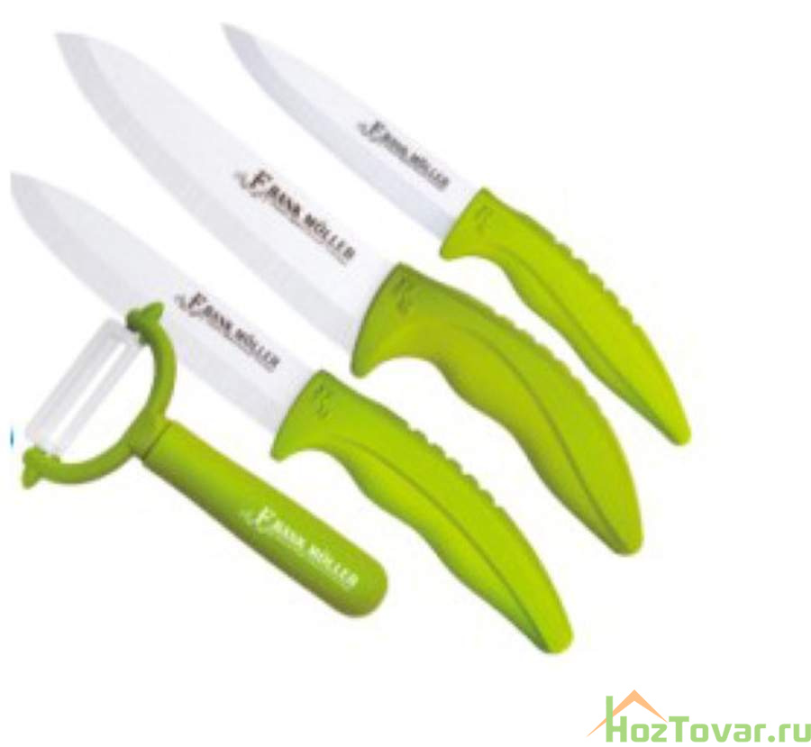 Набор керамических ножей "Frank Möller", 4 предмета, цвет салатовый