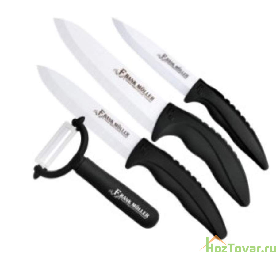 Набор керамических ножей "Frank Möller", 4 предмета, цвет чёрный