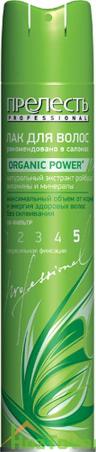 Лак для волос Прелесть Professional Organic Power с.с.ф. 300мл