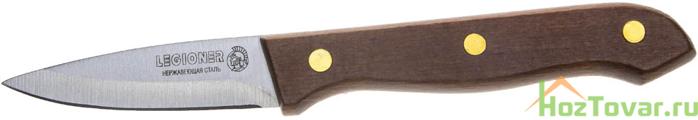 Нож LEGIONER "GERMANICA" овощной, тип "Line" с деревянной ручкой, нерж лезвие 80мм