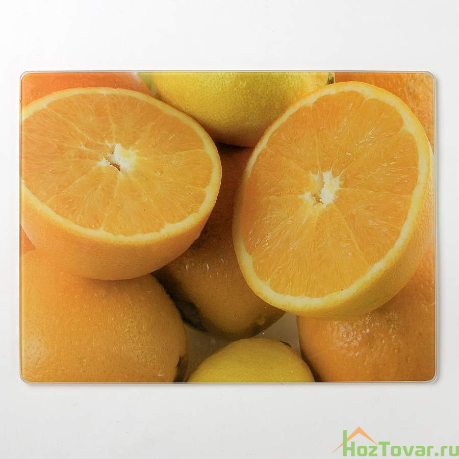 Разделочная доска стеклянная Gotoff Апельсины, 30*40 см