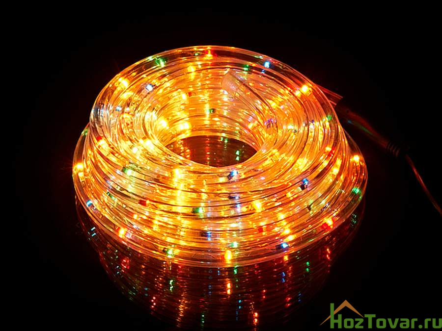 Гирлянда электрическая "Дюралайт" l=600см. (180 мини ламп, функция постоянного свечения) (разноцветная) (подарочная упаковка)
