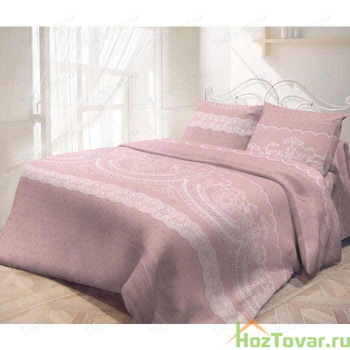 Семейный комплект постельного белья Самойловский текстиль Кружевная пудра, с наволочками 70х70 