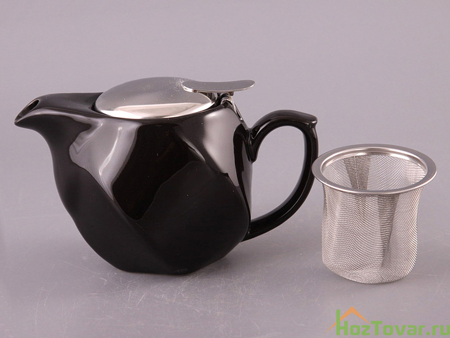 Заварочный чайник 500мл. черный (кор=24шт.)