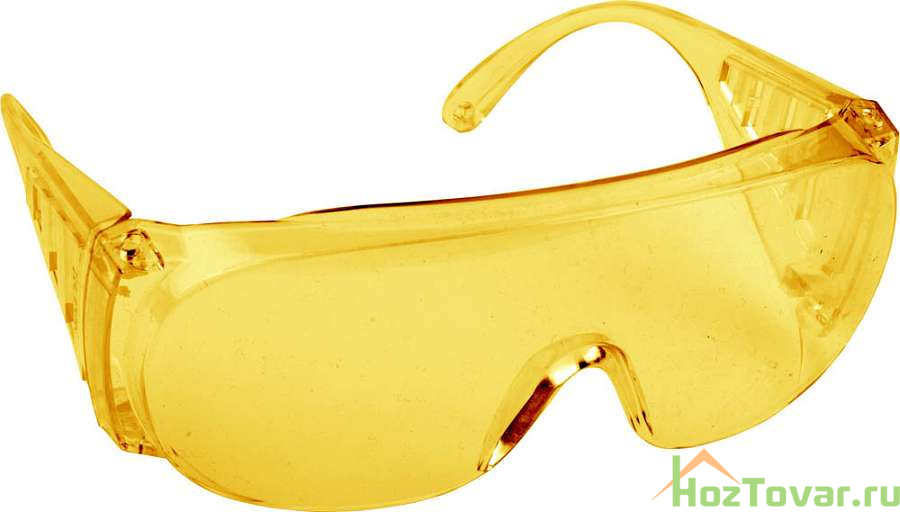 Очки DEXX защитные, поликарбонатная монолинза с боковой вентиляцией, желтые