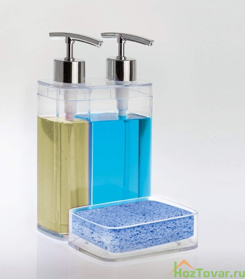 VIVA Дозатор для жидкого мыла,(прозрачный) с секцией для губки