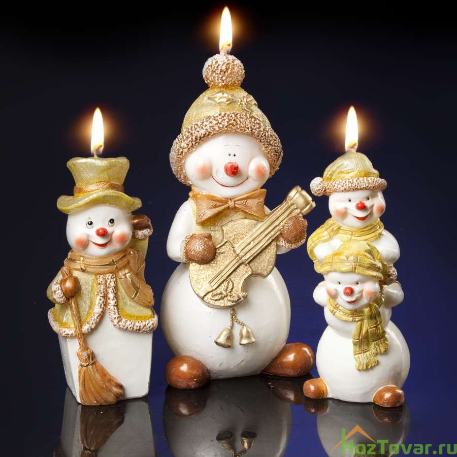 Набор новогодних свечей «Снеговики», 3 предмета