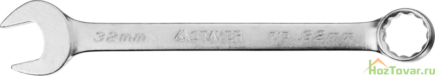 Ключ STAYER "MASTER" гаечный комбинированный, хромированный, 32мм