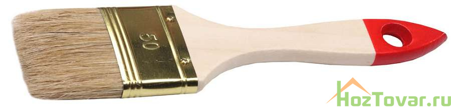 Кисть плоская ТЕВТОН "СТАНДАРТ", светлая натуральная щетина, деревянная ручка, 25мм
