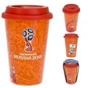 Термостакан с силиконовой крышкой "ЧМ 2018", объем 380 мл (картонная стяжка)