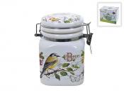 Банка для сыпучих продуктов (клипс) "Birds" 8*8*12см v=400мл (квадратная) (подарочная упаковка)