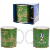 Кружка керамическая "ЧМ 2018", объем 330 мл (подарочная упаковка)