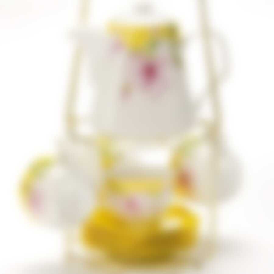 Чайный сервиз на 4 персоны Loraine Цветок желтый, 9 предметов